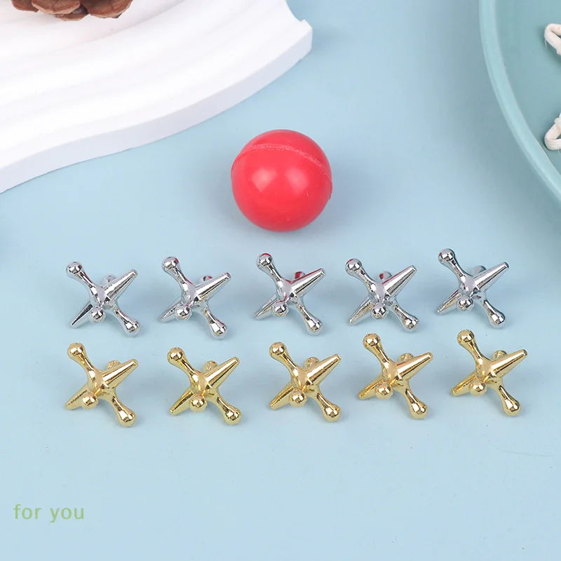 Vintage Style 11pc Metal Jack Game; Includes 10 Jacks, 1 Ball; A Smart Stress Reducing Toy