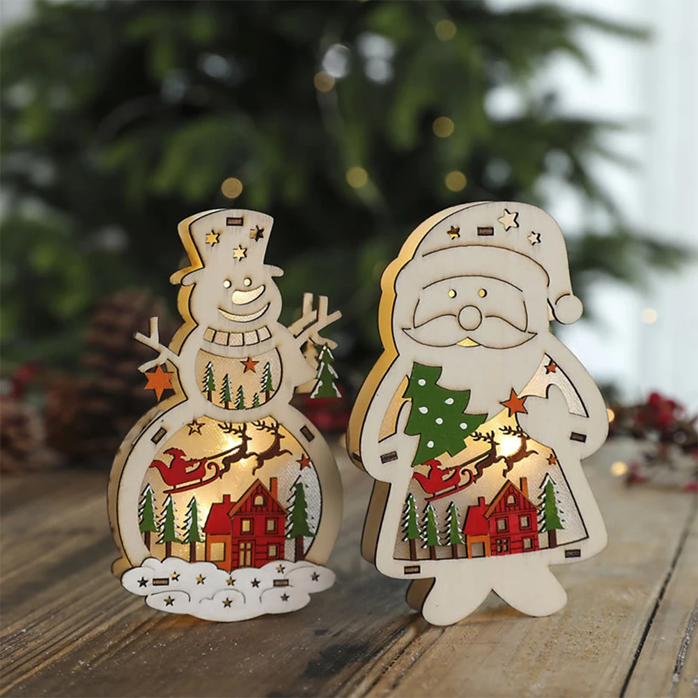 

Wooden Lighting Ornaments Christmas Decorative Supplies Festive Atmosphere Party Desktop Decors Premium Material Xmas House