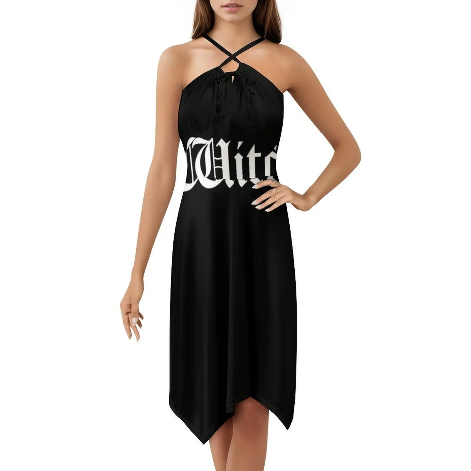 魔女ボヘミアンノースリーブドレスマルチプリントビーチバケーションパーティードレスタロットメジャーアルカナデスハロウィン女性服