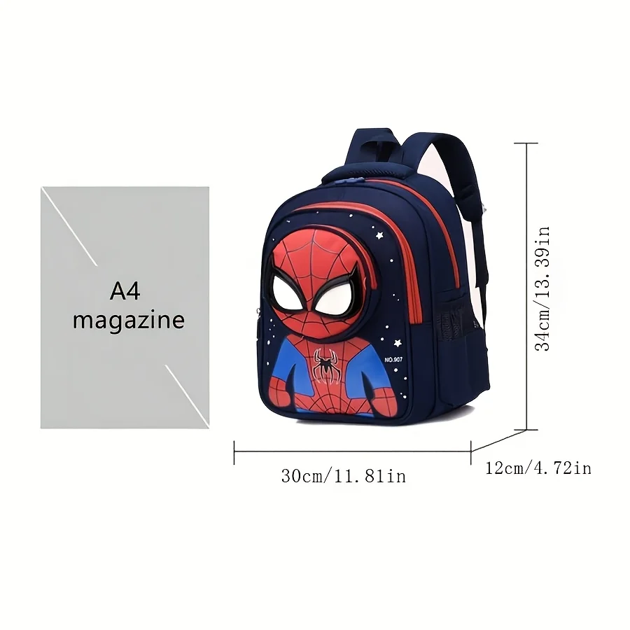 Mesuca Cartoon Spider Pattern Backpack Stylish School Bag Large Capacity Colorblock Rucksack Foldable Outdoor Daypack for Women