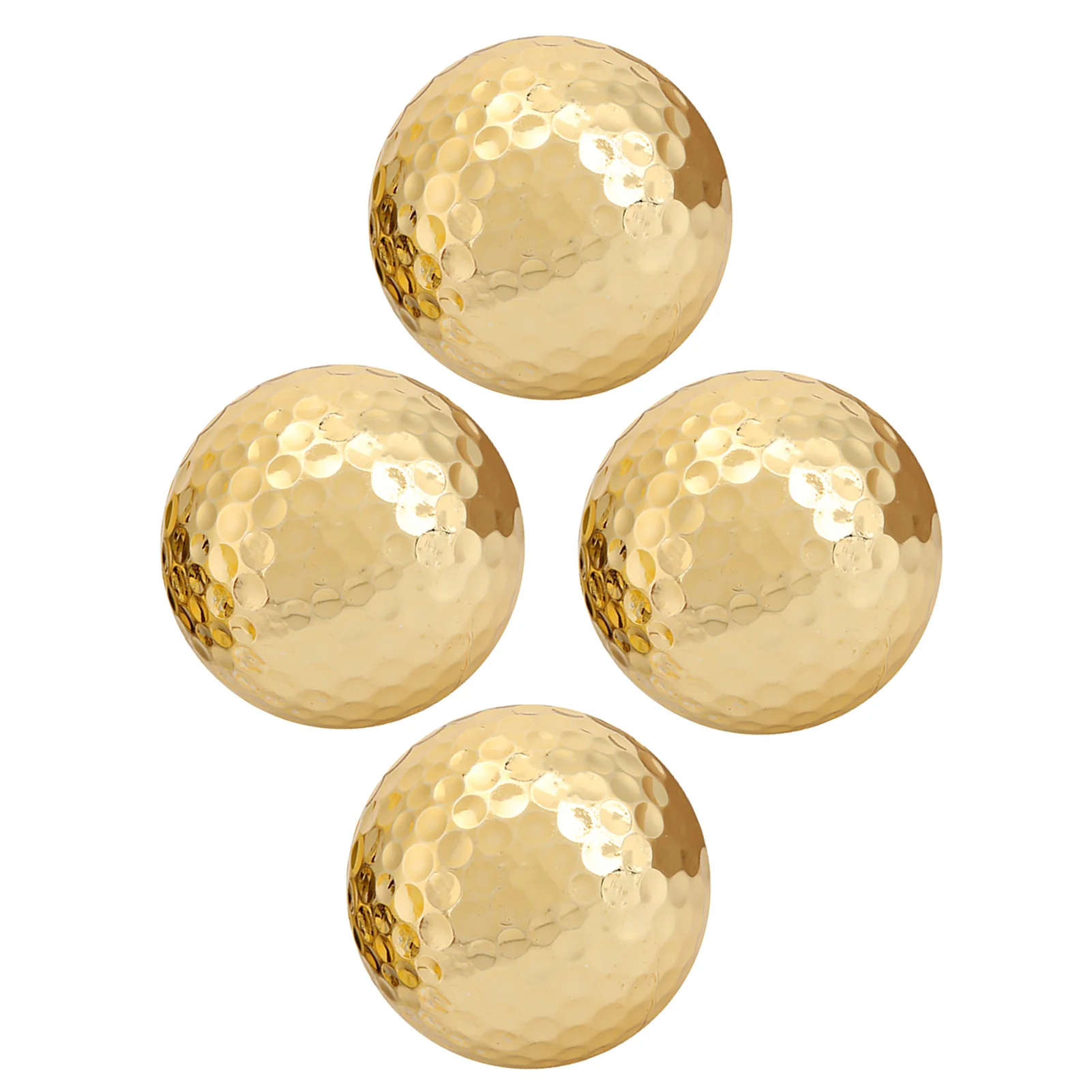 4Pcs Golf Ball Portable High Quality Double Layer Gold Plating Golf Ball Accessory Golden