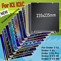 For Ender 3 V3 SE Build Plate V3 KE Texture Pei Spring Steel 235x235mm Smooth PET PEO Sheet For Creality K1/ Ender 3 S1/S1 Pro