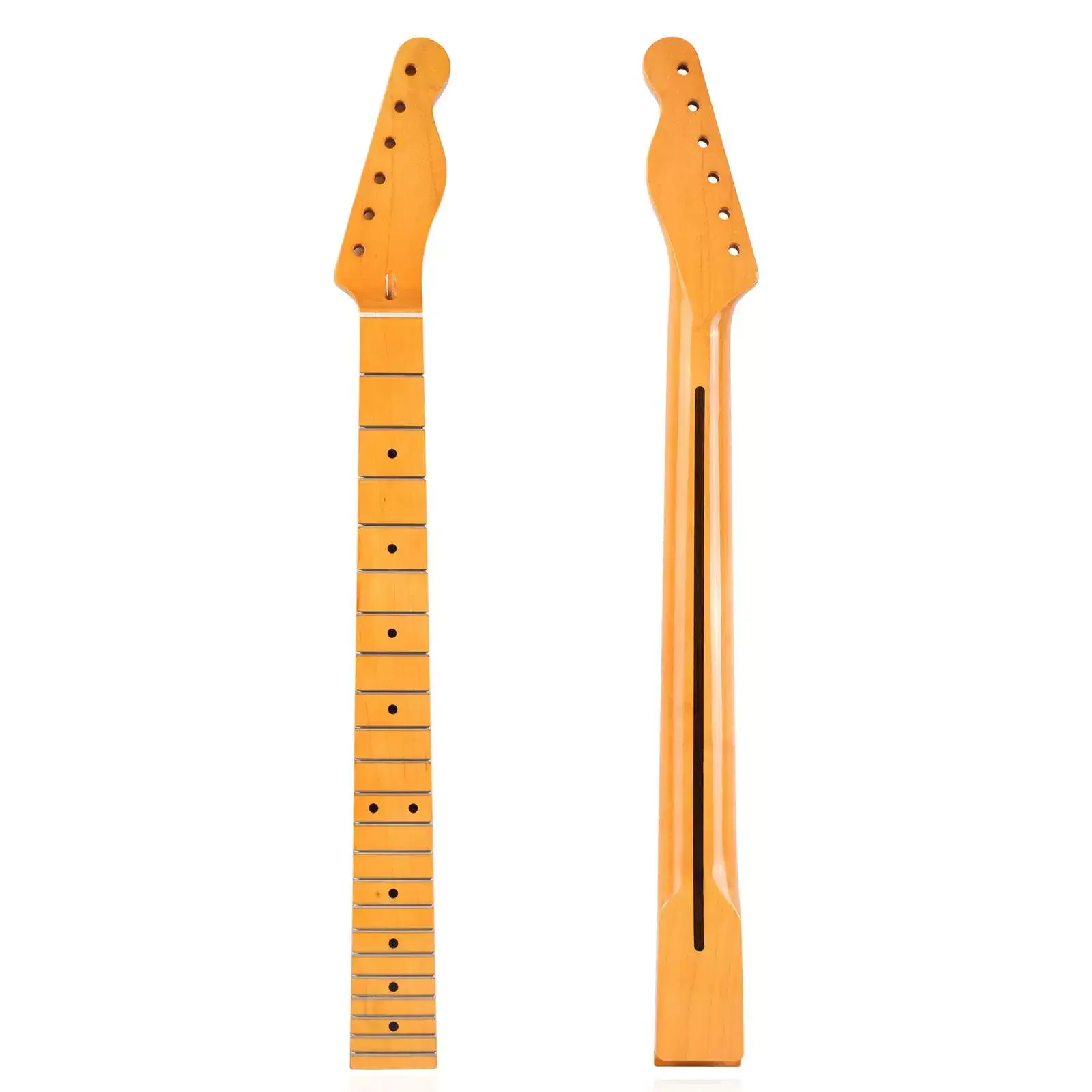 Bright Yellow 22 Fret Maple Electric Guitar Neck Polished Finish Universal Assembly Accessory for Guitarists