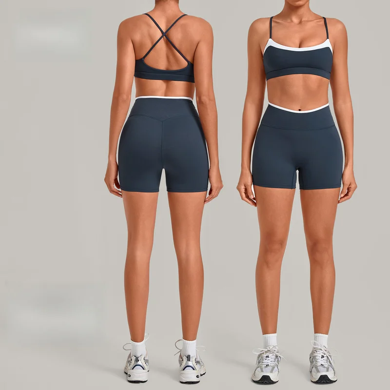 2pcs-yoga-suit-seamless-with-chest-pad-tight-sports-bras-and-high-waist-shorts-outside-wear-running-gym-exercise-fitness-women