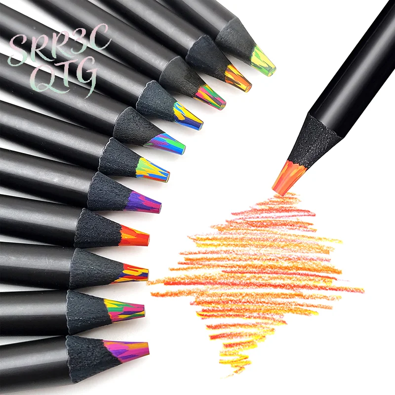 1/5/10Pcs Random Color Concentric Gradient Rainbow Pencils Colored Pencils  Stationery Art Drawing Coloring Sketching Random
