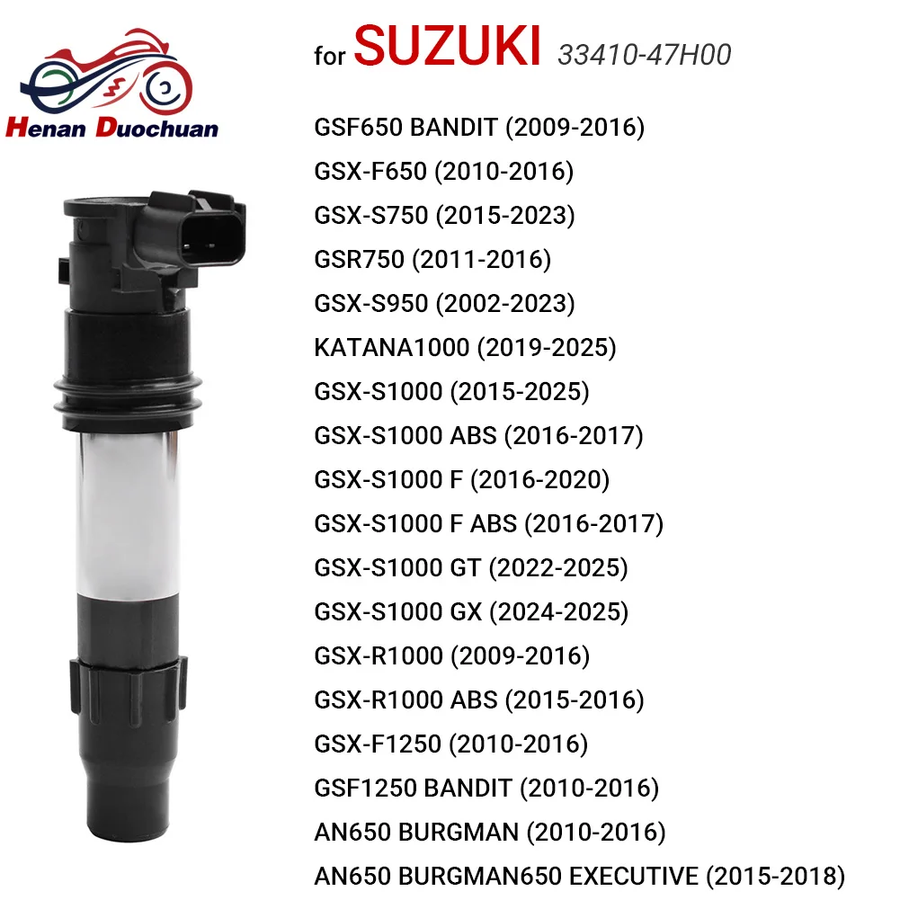 Ignition Coil for Suzuki GSX-S1000 GSX-R1000 GSF1250 Bandit 650 750 Katana Burgman 650 Motorcycle Stick Coil Spark Plug Wire