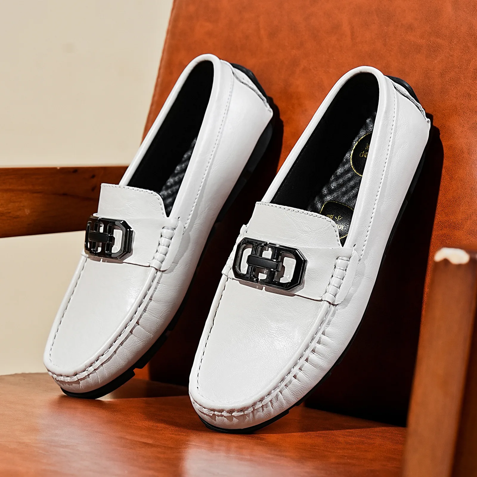 Spring Autumn Men's Soft Sole Loafers Classic Male Casual Leather Shoes Handmade Male Moccasins Top Quality Male Driving Footwea