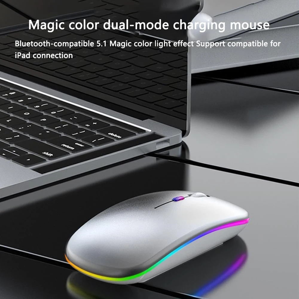 Tragbare Bluetooth 5,0 drahtlose Maus 2,4g wiederauf ladbare Maus mit USB-Empfänger Ergonomie Maus für Tablet-Telefon Computer