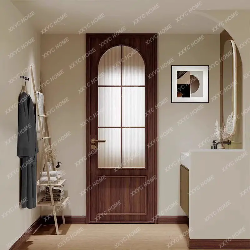 Xbathroom toilet door kitchen balcony bedroom bathroom walnut glass swing door