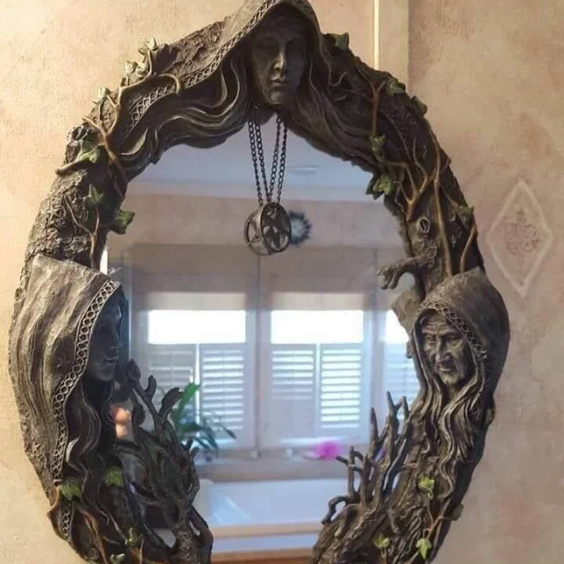 Home Ornament Wizard of Secrets Elf Magic Mirror Creative Home Mirror Rock Personality Gift