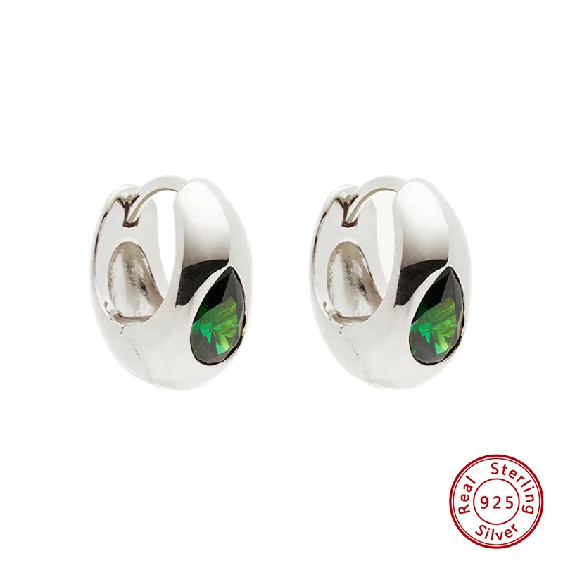 

Серьги из стерлингового серебра 925 пробы с оригинальным сертификатом, изумрудные серьги-клипсы с цирконием в форме капли воды для женщин, бесплатная доставка