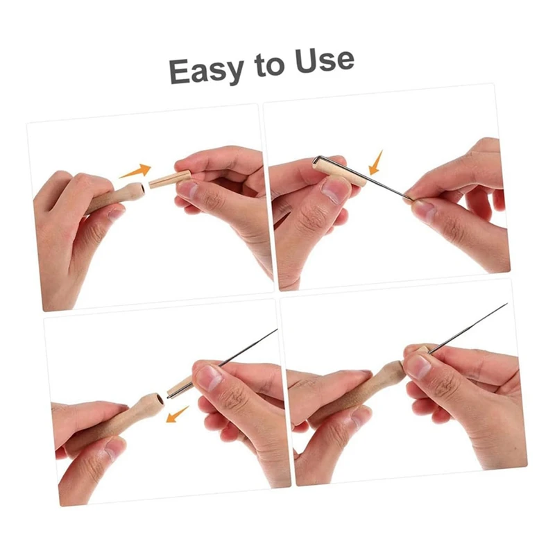 16Pcs Poking Fun Tool Felting Needles Handles Felting Handles Needle Felting Handle Kit Punch Hole Wood Component