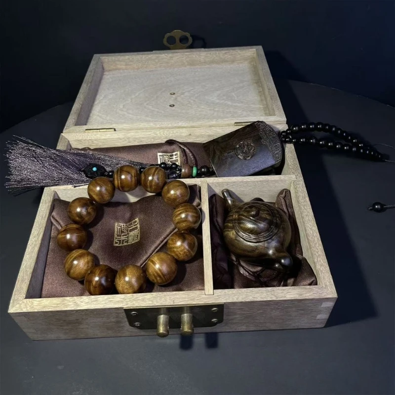 Golden Nanmu Premium Set | Ice Pattern Bracelet + Seiko Carving