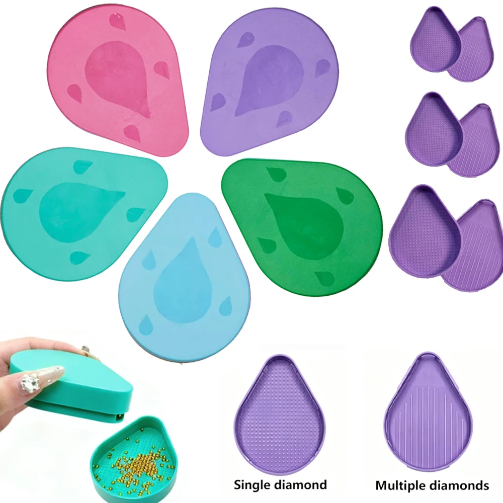 Diamond Painting Accessories-Tools Trays Kits - Stackable Diamond Painting Tray with Lid Funnel, Cyan Bead Crafts