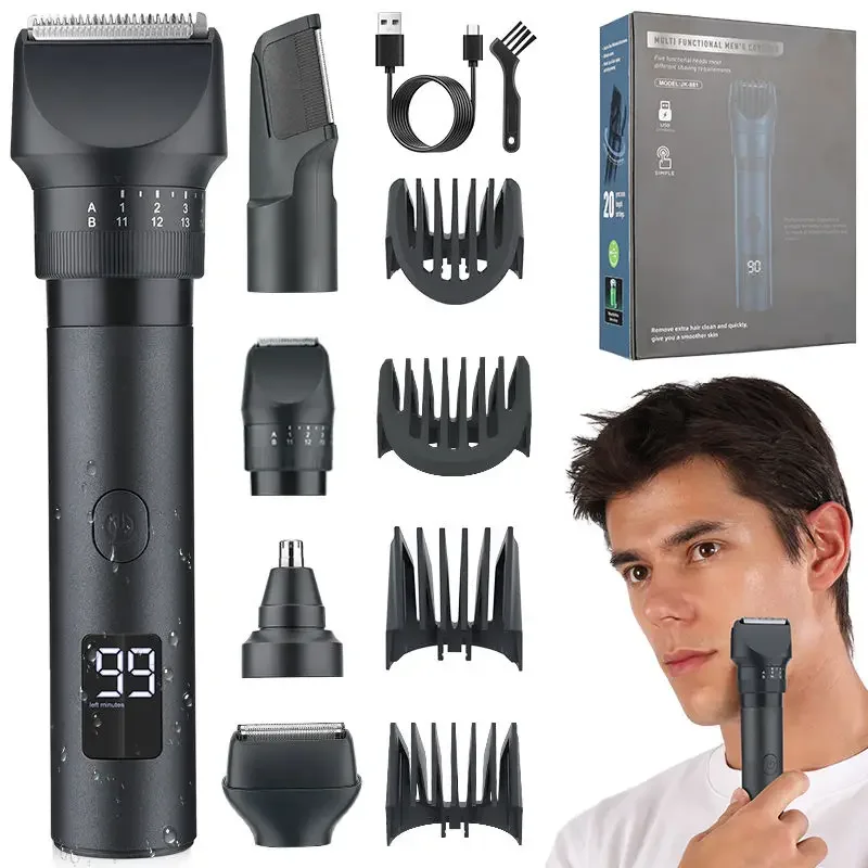 5 IN 1 Multi Functional Hair Clipper Set for Men Upgraded Combination Electric Shaver Haircutting and Nose Hair Trimming