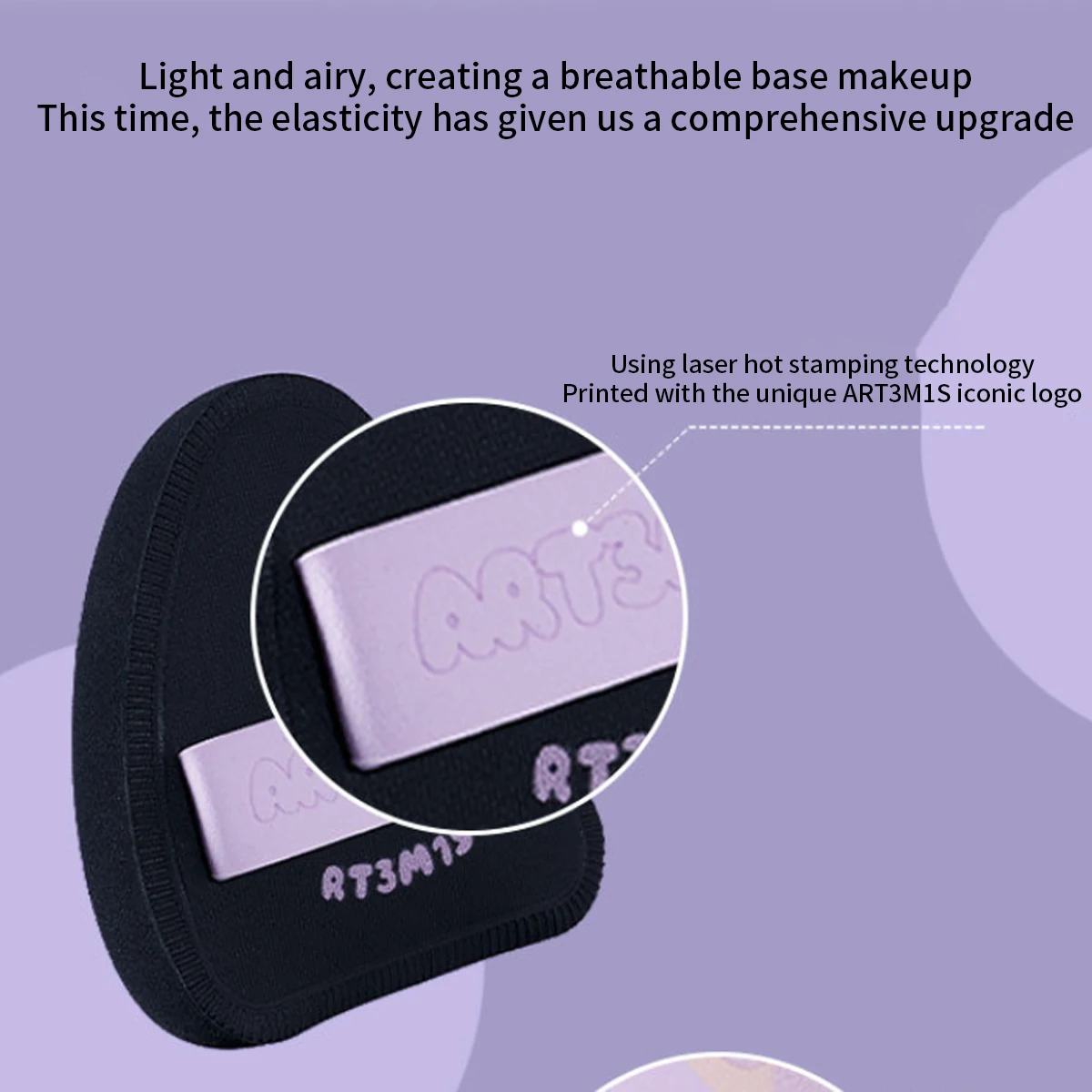 Nieuwe Convex Mist Poederdons Nat Zwart Dun Dun Kleine Oor Poederdons Bottom Make-up Poederdons