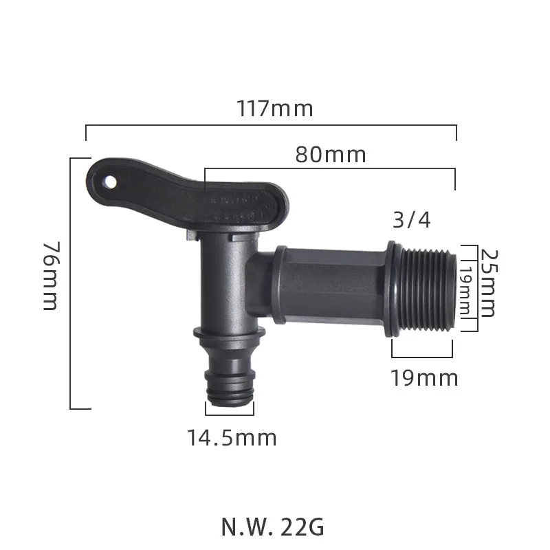 1PC Durable IBC Tank Tap Adapter S60*6 Coarse Thread to \'\'3/4\'\' Connector Replacement Valve Garden Home Valve Fitting Faucet