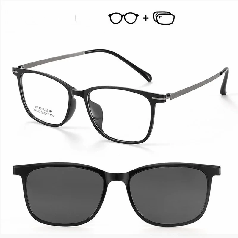OLLYMURS Prescription Glasses Men Women Anti Blue Myopia Hyperopia Progressive Eyegasses Optical Eyewear with Polarized Clip