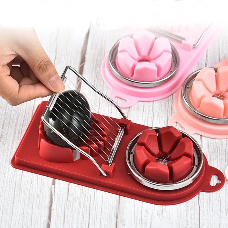 Egg Cutter Stainless Steel Egg Slicer Egg Sectioner Cutter Mold Flower-Shape Luncheon Meat Cutter Kitchen Gadgets