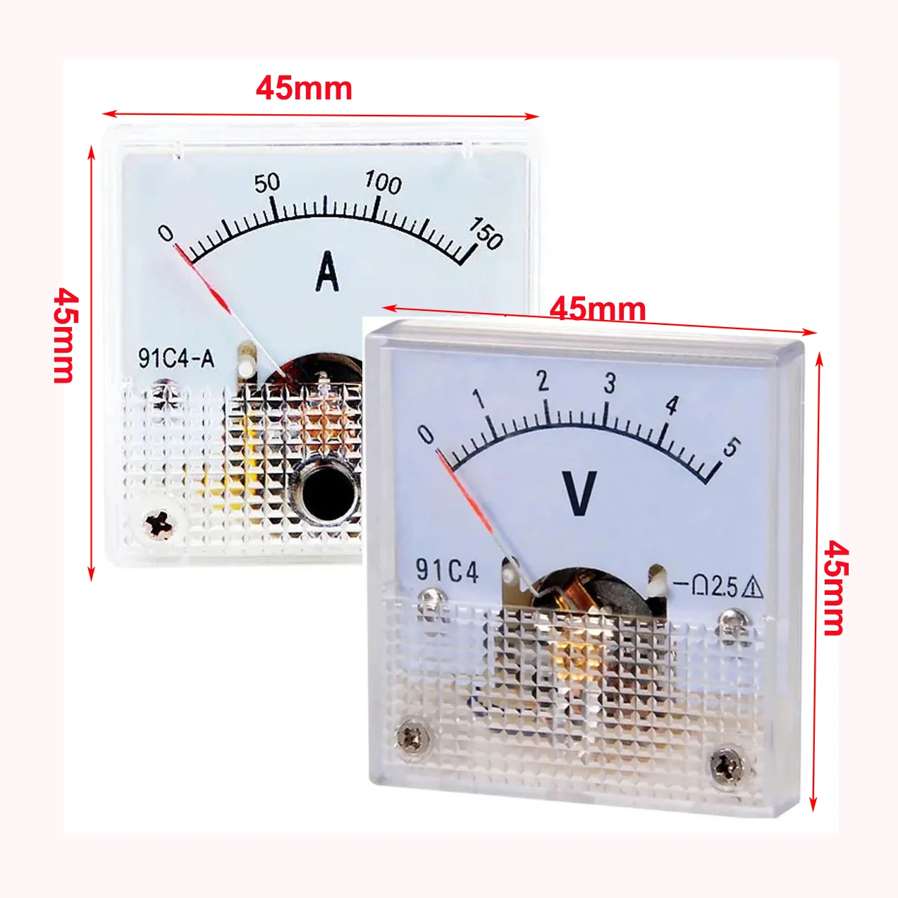 91c4 Ampèremeter Dc Analoog 1a 2a 3a 3a 5a 10a 20a 30a 50a 100a 200a 300a 500a Paneel Mechanische Wijzer Type Amper Meter Stroom Meter