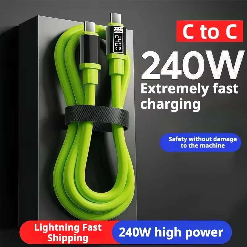 240W USB C 0.3M 1M 1.5M 2M Fast Charging Line USB Type-C To Type-C Data Cable PD Quick Charge 3.0 Cord for Huawei Xiaomi Samsung