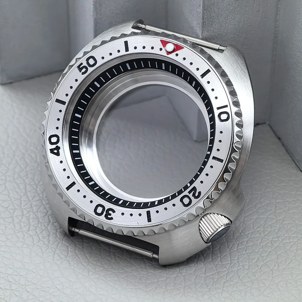 Transparent Back 6105 Turtle Abalone Case NH35 Watch Cases Fit For NH35 NH36 Movement 28.5mm dial Sapphire Crystal Glass Case