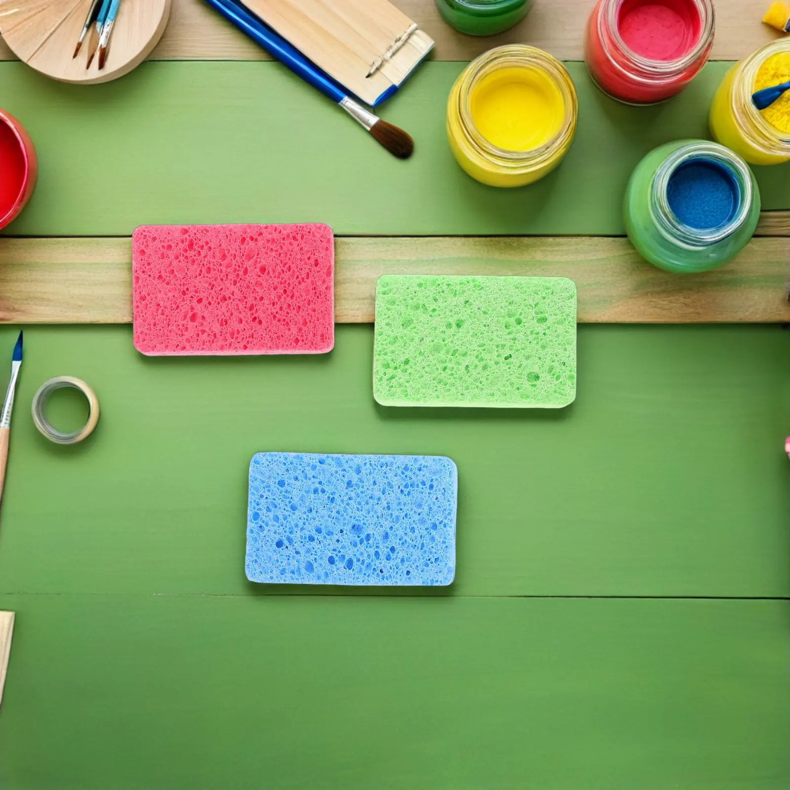 6Pcs Texture Sponge Multi Purpose Drywall Repair Tool Knockdown Patch Faux Finish Stipple Ceiling Wall Texture Blending Sponge