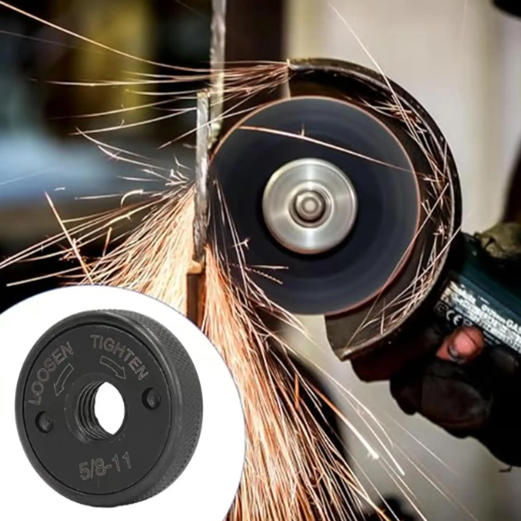 Angle Grinder Flange Nut Self-Locking Non Slip Parts Self Tightening Lock Nut for Repair Machining Engineering Construction