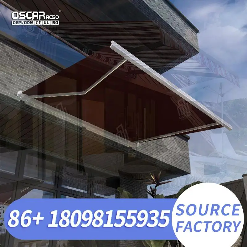 Modern Electric Retractable PVC Awning with LED Light Customizable Sizes for Patio Garden Deck Retractable Awning