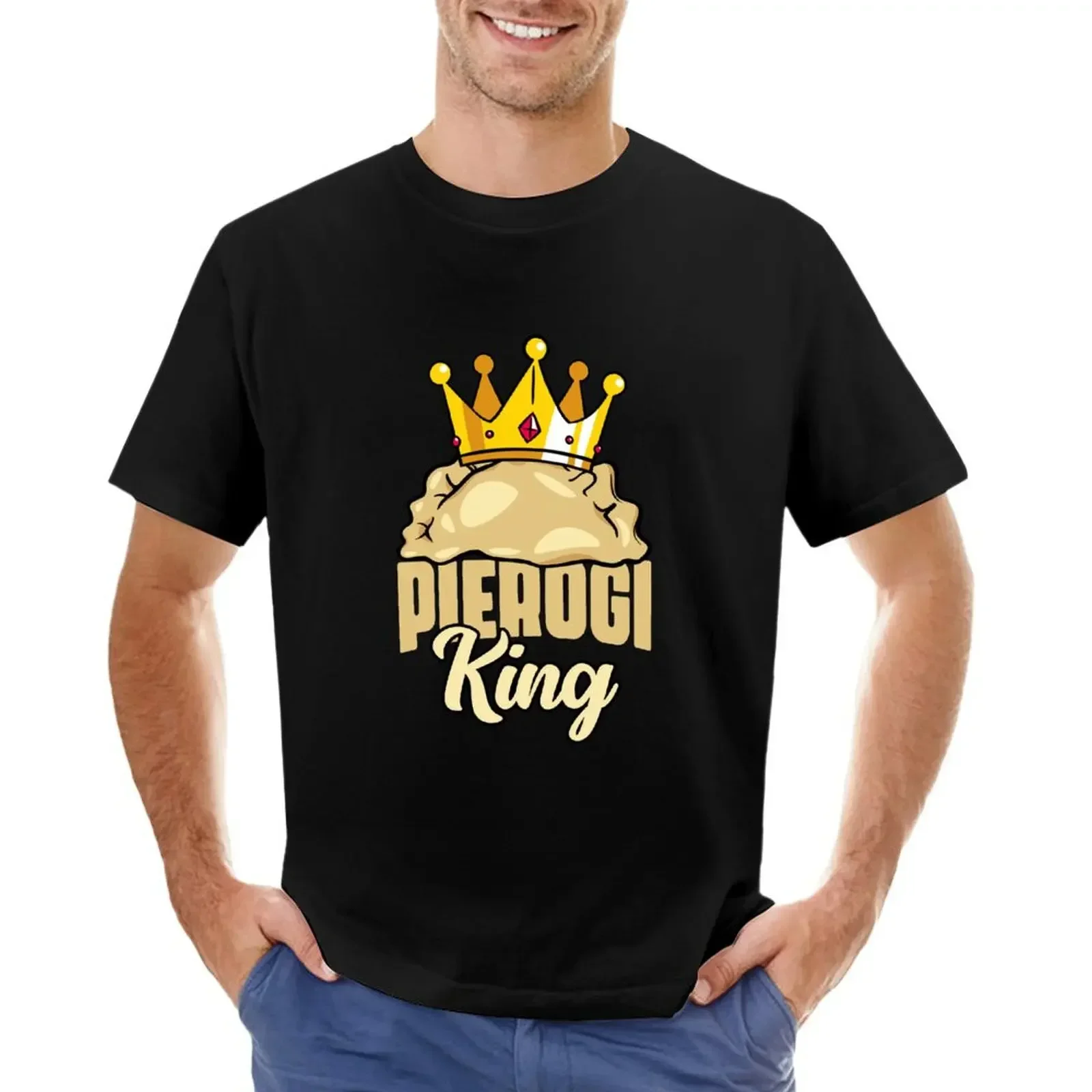 

Pierogi King A Polish Food Cuisine For Poland Dumpling Maker T-shirt blanks summer clothes boys whites oversized Men's clothing