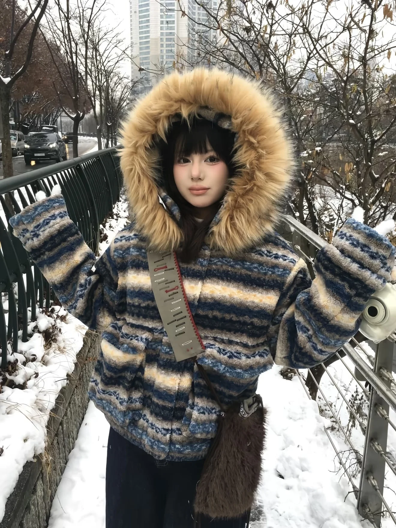 

Утепленная хлопковая куртка унисекс с воротником из овечьей шерсти в стиле ретро, зимнее повседневное универсальное хлопковое пальто с капюшоном, теплый трикотаж Ciwalk