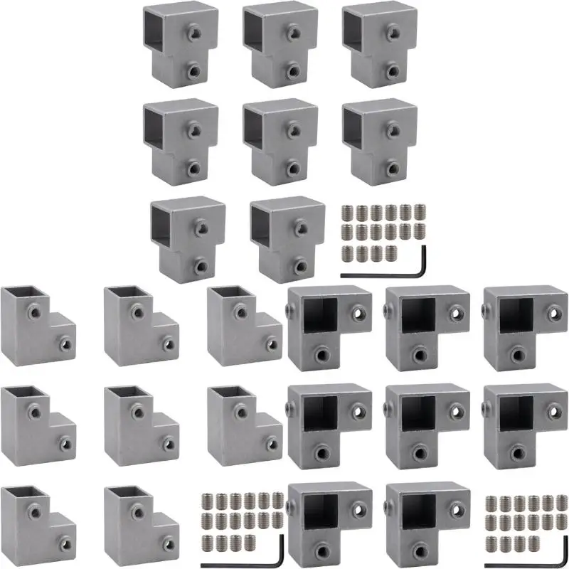 

Square Pipe Fixed Joint Storage Rack Connector Aluminum Alloy T Joint Fittings Connection Fastener Easy to Install