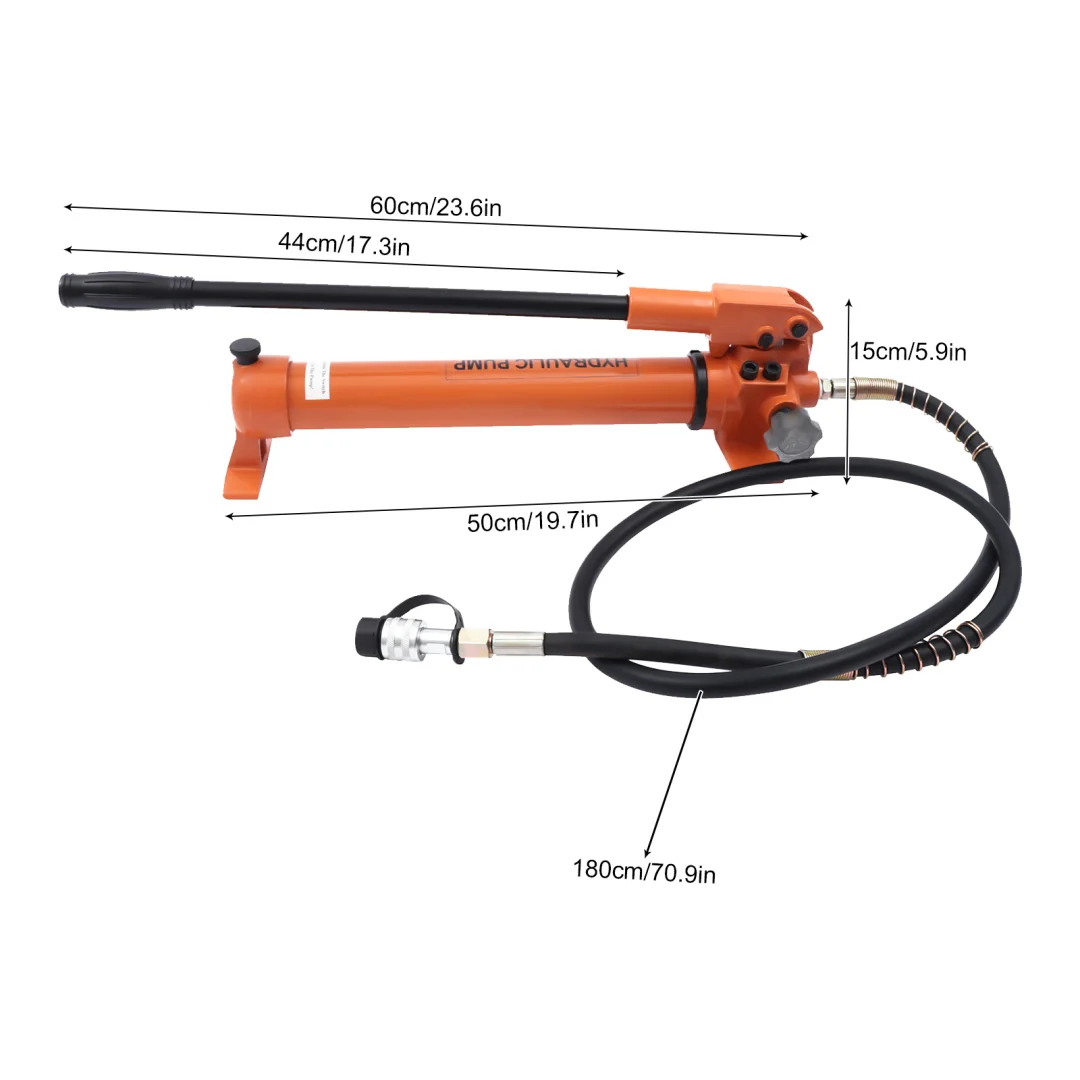 10,000 PSI Manual Hydraulic Pump – Single-Action Ram Pump for Oil Field, Shale Gas & Pipeline Maintenance, Works with Hydraulic Jacks, Crimpers & Flange Tools
