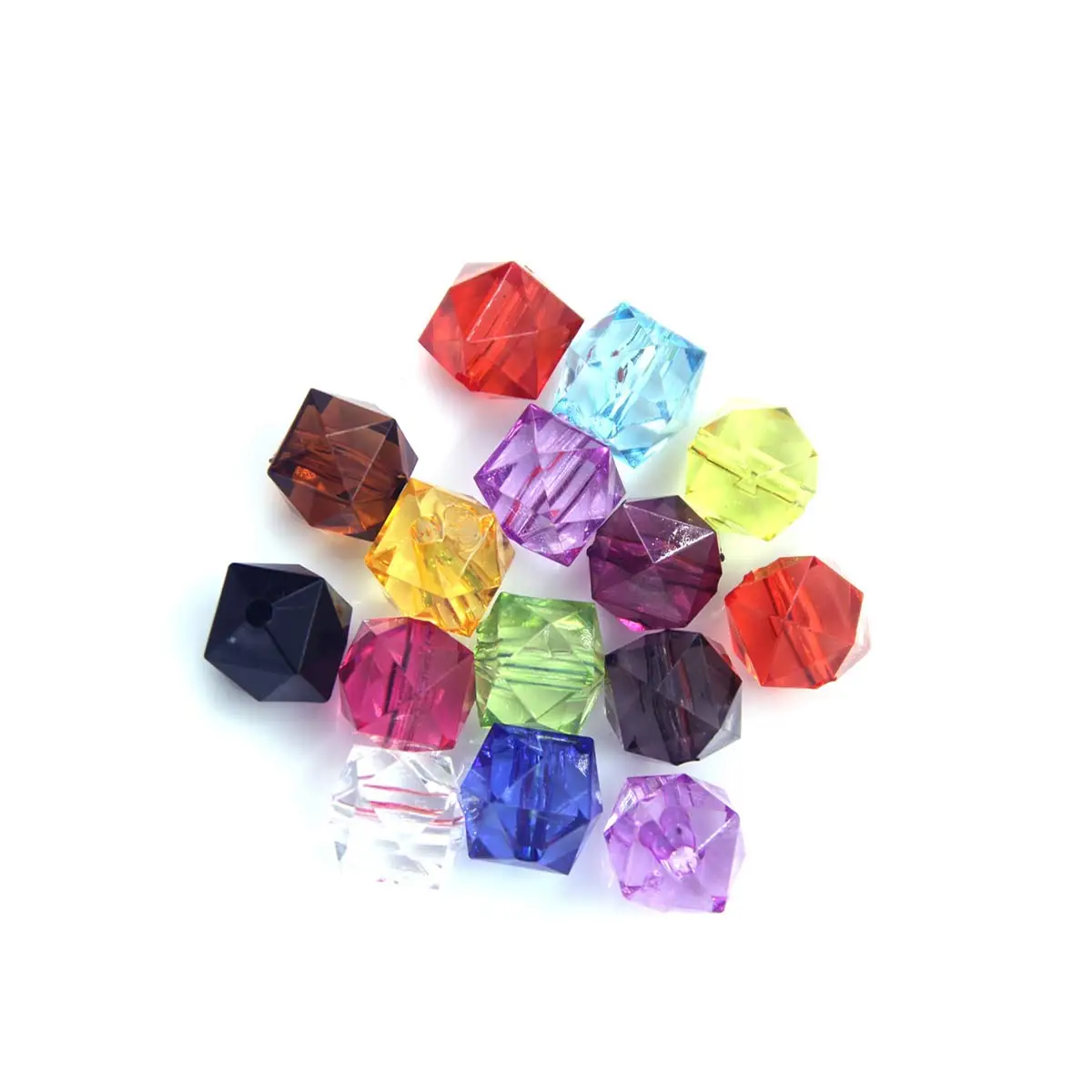 

20PCS Mixed Facted Acrylic Spacer Beads Multicolor Handicrafts Decoration Making Accessories DIY Material Package