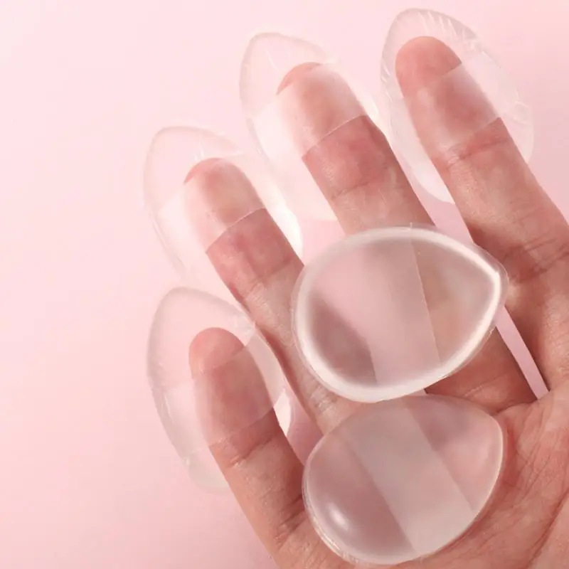 Esponja de maquiagem de silicone, 1 peça/6 peças, pó, corretivo facial, formato de gota de água, cosméticos, base de beleza, esponja de maquiagem