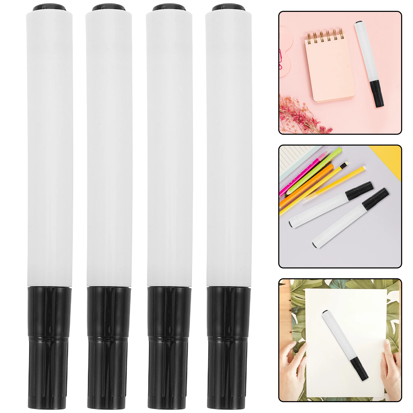 10pcs Blackboard Pen Empty Shells Refillable Whiteboard Markers Erasable Fine Pens Art Supplies Tools