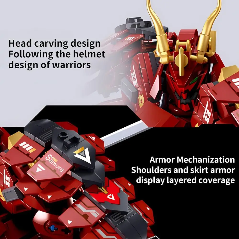 مجموعة بناء روبوت Samurai Mech Warrior للأعمار من 8 سنوات فما فوق، مجموعة ألعاب مكونة من 923 للأطفال والكبار