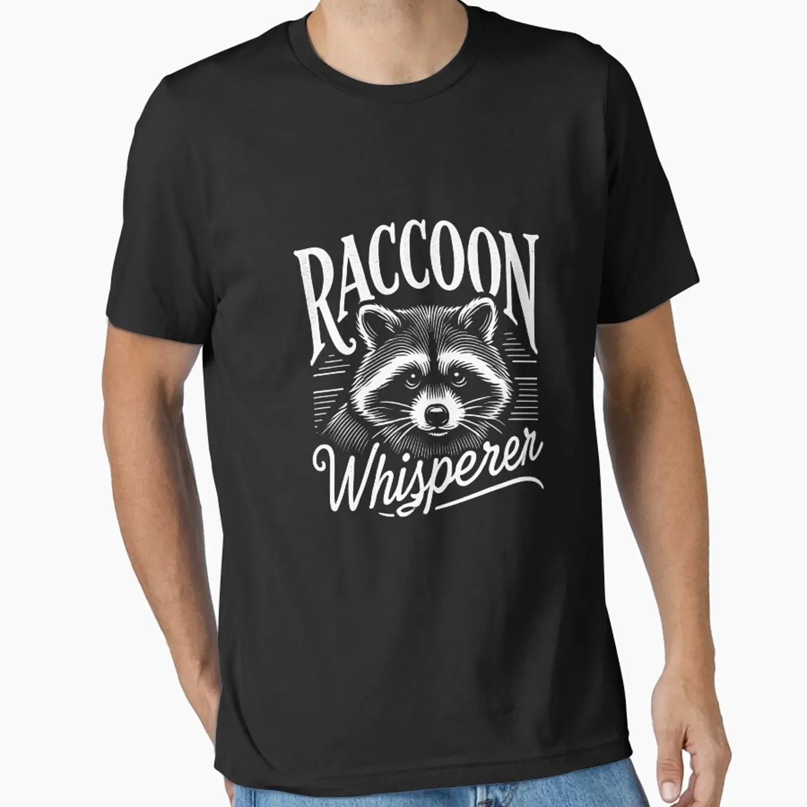 Raccoon Lover Artwork Animal Whisperer Rustic Vibes designed and sold by Nalin Design vintage Washed Stylish Slightly Versatile