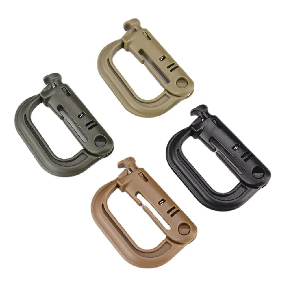 Quickdraw Carabiner D-ring Clip EDC Plasctic Shackle Molle Attach Webbing Backpack Buckle Snap Lock Grimlock Camp Hike Mountain