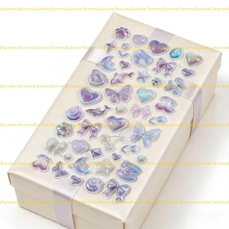 R1WD Embossed Decorative Sticker Adhesive PVC Resin Sticker For Water Bottle Pencil Case Notebook and Kids Room Wall Art