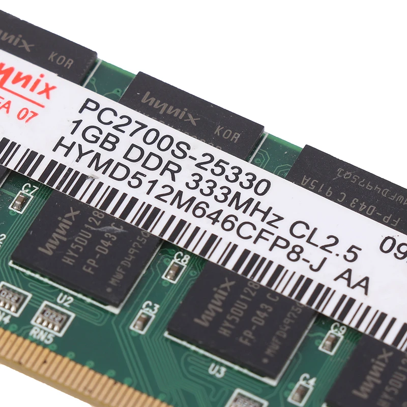 새로운 1pc 1GB DDR1 노트북 메모리 Ram SO-DIMM 200PIN DDR333 PC 2700 333Mhz 노트북 Sodimm Memoria