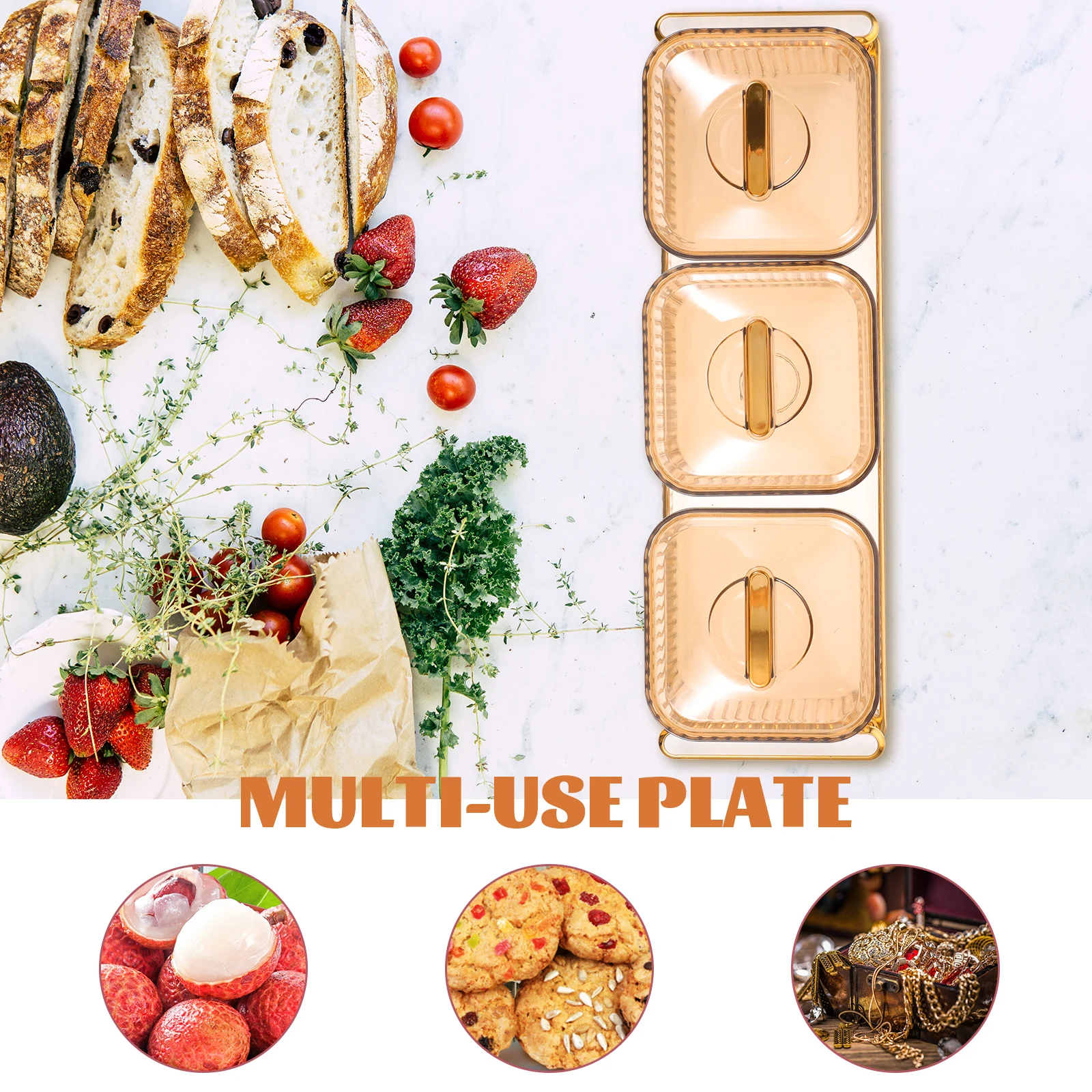 

1 set 1 Set Decorative Candy Box Nut Box With Food Serving Holder For Party Snack Tray Storage Container Cookie Jar Platter Tray