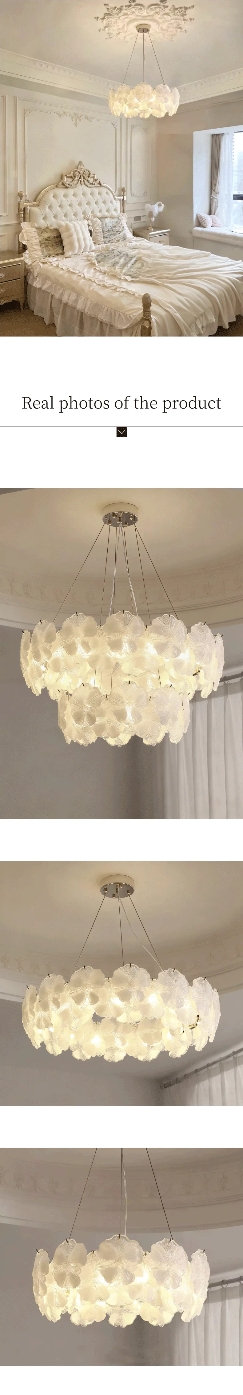 Flower Glass E14 LED Pendant Lights Living Room Luminaires