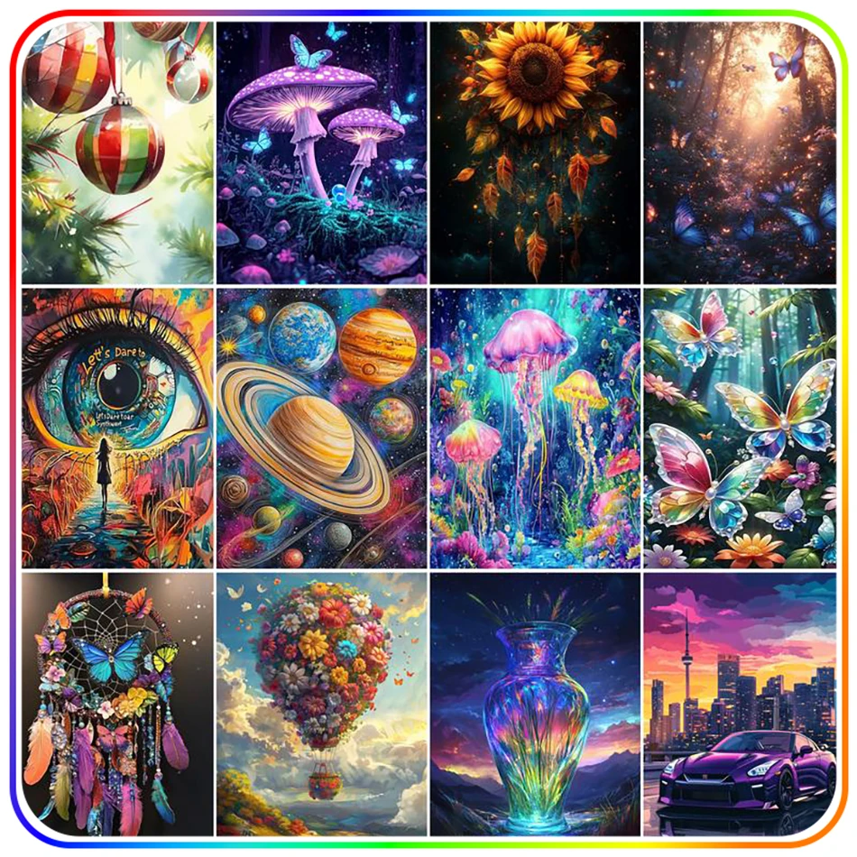 5D Diamond Painting Kits,Abstract Object Scenery,Drawings with Diamonds DIY Arts Craft Diamond Mosaic Rhinestone Holiyday Gifts