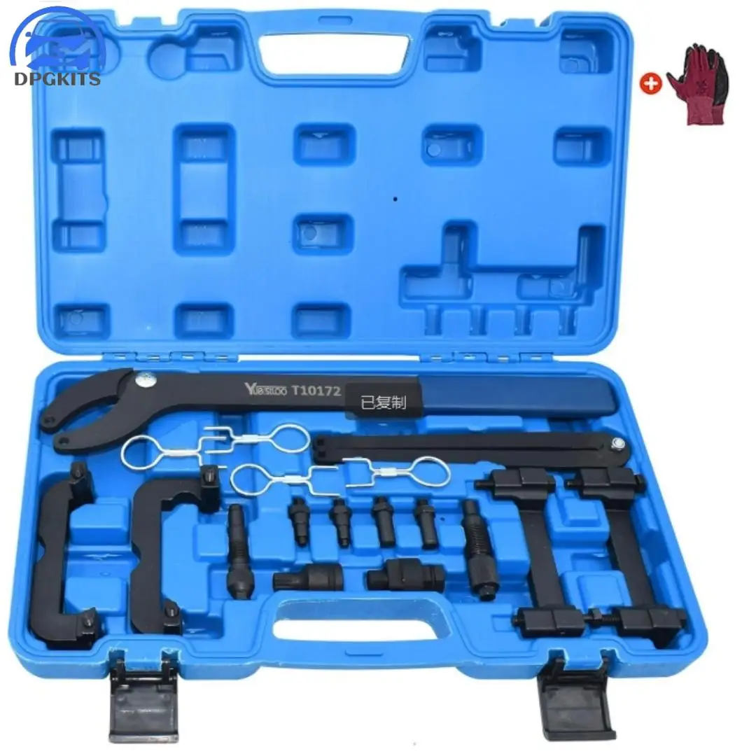 

DPGKITS 16Pcs Engine Camshaft Locking Timing Tool Kit For 2.0 2.4 2.5 2.8 3.0T 3.2 4.2 5.0 5.2 Touareg Q7 3.0T T40133 T40070