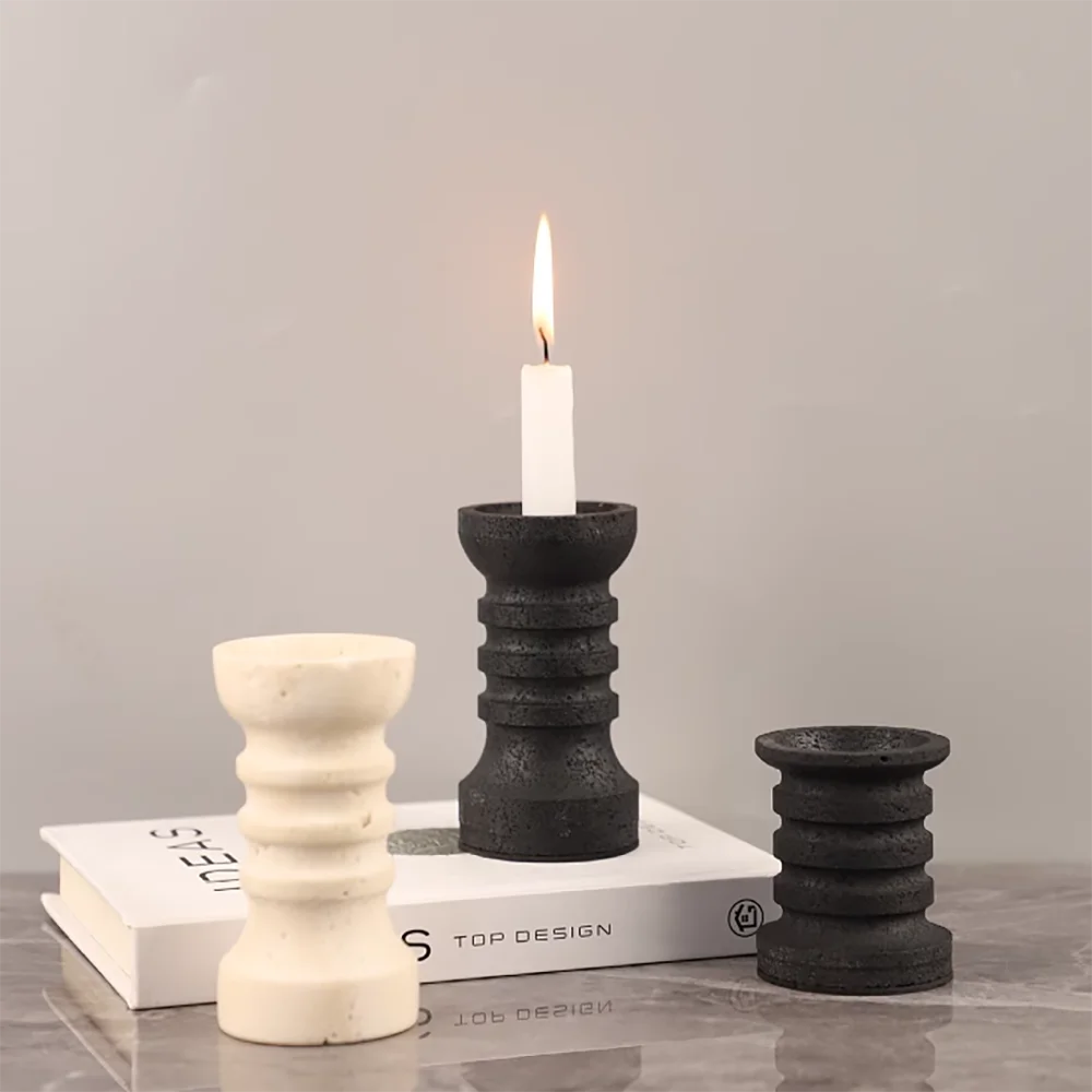 Silicone Molds For Concrete candlestick，Cave Stone Surface Candle Holder Art Decoration, Restaurant Home Accessories,DIY Mold