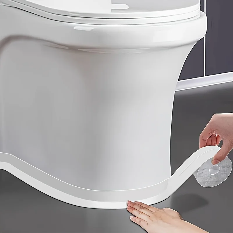Self-Adhesive Waterproof Sealing Tape Flexible Caulk Strip with Crease Design for Kitchen Sink Bathtub Toilet Wall Corner Home Improvement
