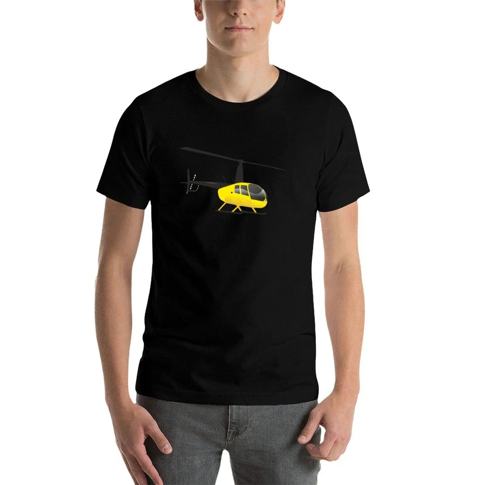

Light Black and Yellow helicopter T-Shirt t shirt man casual cotton t shirts high quality t shirts designer T-Shirt
