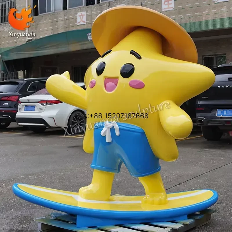 Wmwmnu Giant Cute Cartoon Star Sculpture Fiberglass Statue for Shopping Mall Entrance Floor Decoration Custom Enterprise IP
