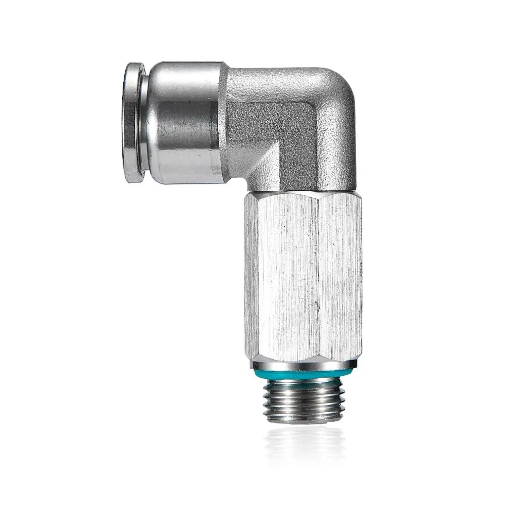 أطول الكوع PPL 1/8 "1/4" 3/8 "1/2" 3/4 "BSP ذكر x 4 6 8 10 12 16 مللي متر دفع في توصيل هوائي تركيب الهواء 304 الفولاذ المقاوم للصدأ